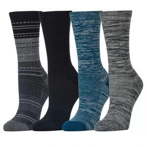 KIRKLAND Extra-Fine Merino Wool Blend Crew Socks, Ladies 4 Pair Pack, Womens NWT